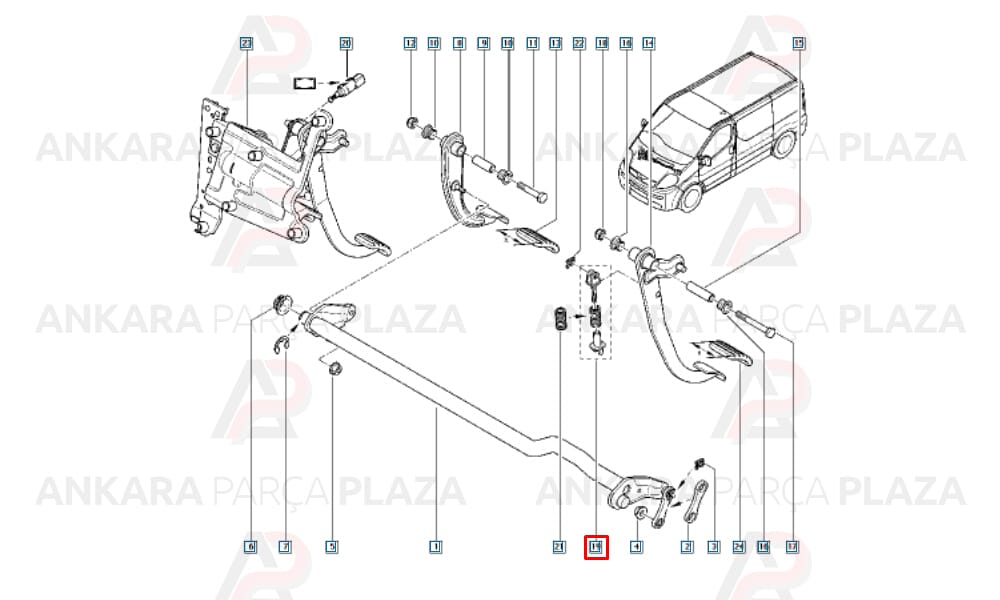 Trafic 2 Debriyaj Pedal Pim Tamir Takımı 7701208109