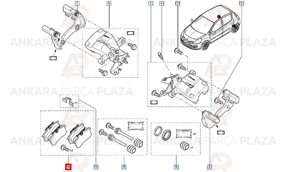 Modüs, Megane 1 - 2, Clio 3, Fluence Arka Fren Balatası Feredo Orijinal 7701208213
