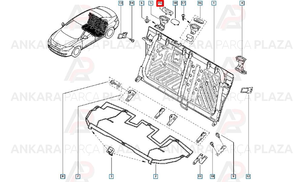 Arka Koltuk Kilit Kapağı Megane 2 7701208834