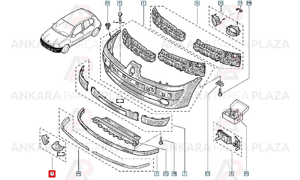 Clio Sis Farı Kapak Plastiği Ön Sağ Sol Sissiz 2002 - 2006 Pleksan