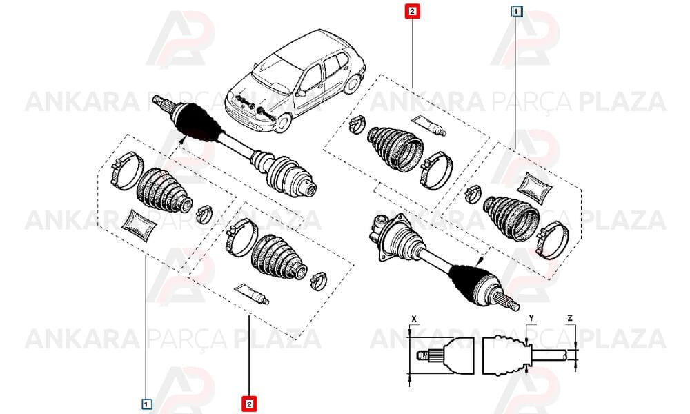 Clio, Logan Ön Aks İç Körük Orijinal 7701209258