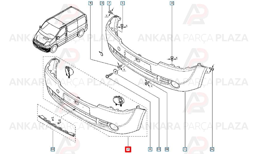 Trafic 2 Ön Tampon 2005 - 2011 Arası 7701209346 Orijinal