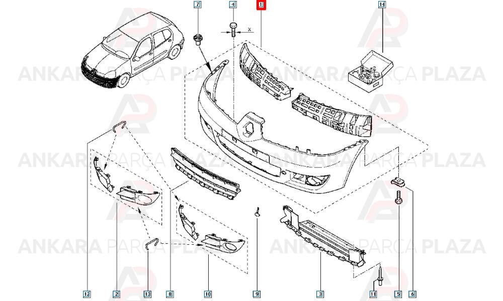 Clio Ön Tampon 2006 - 2008 Arası 7701209646 Meydan