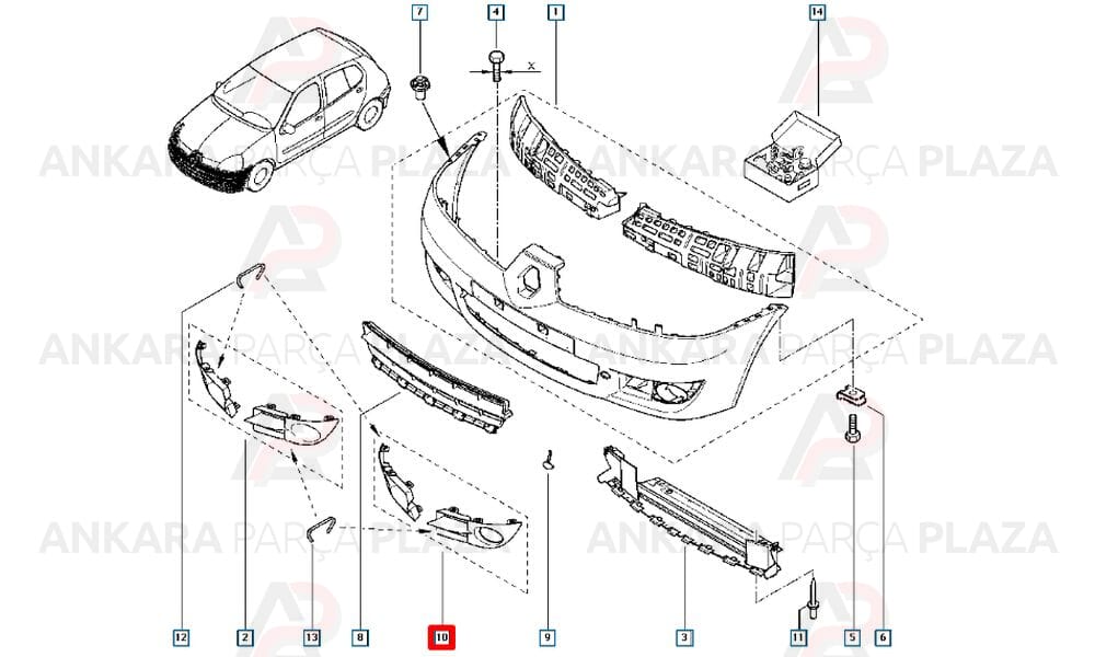 Clio Sis Farı Çerçevesi Ön Sol Sisli 2006 - 2008 Meydan