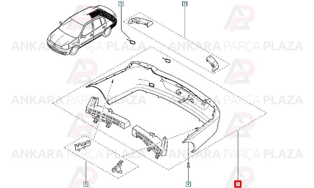 Clio, Symbol 2006 - 2008 Arka Tampon Meydan