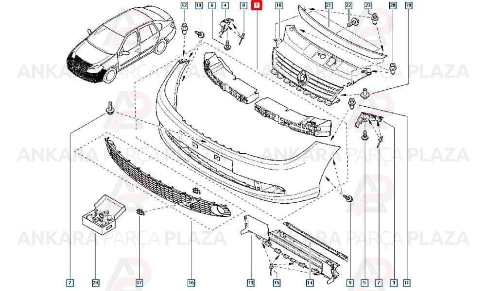 Symbol Thalia Ön Tampon 2009 - 2012 Arası Takviyeli 7701210069 Meydan