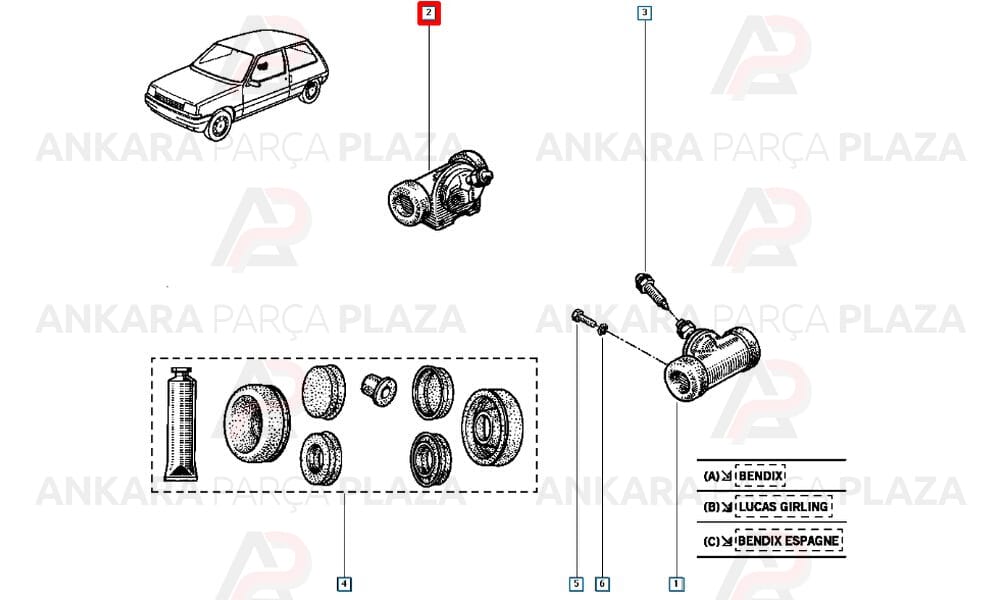 Renault 9, 11 Sağ Arka Fren Merkezi Cifam