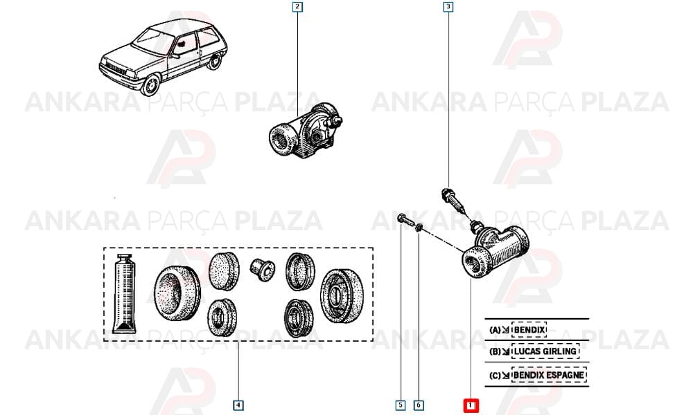 Renault 9, 11 Arka Fren Merkezi Delphi