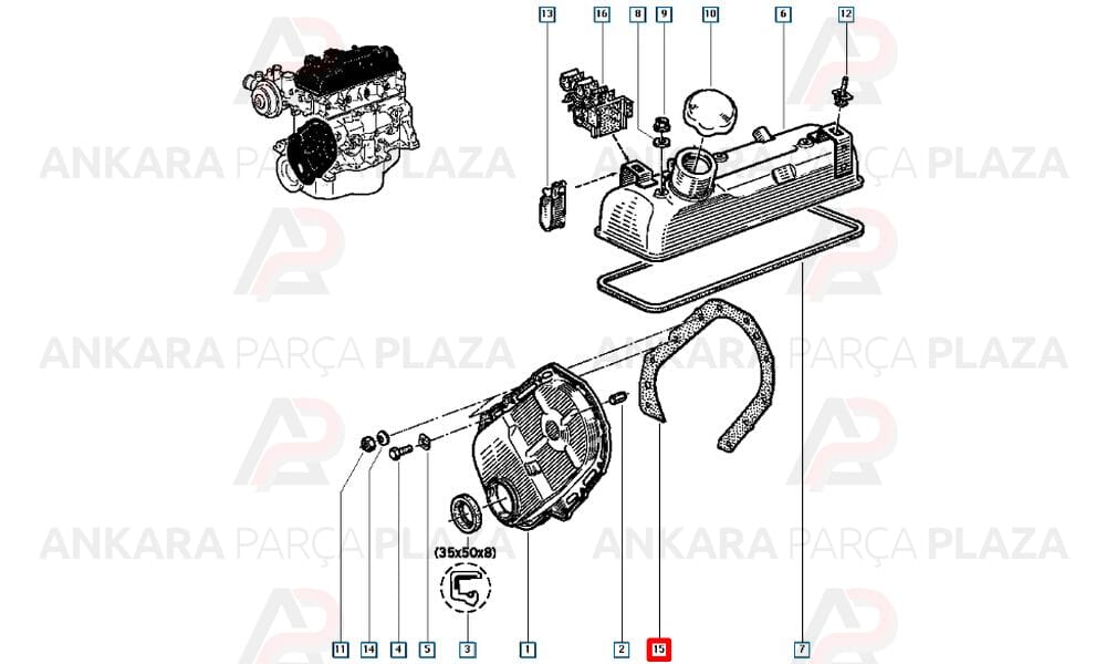 Renault 9 Renault 12 Toros 1300 1400 Eksantrik Contası Kapak Royal