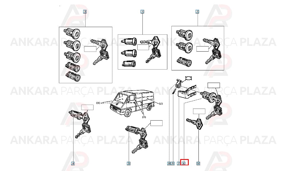 Kapı Kilit Seti 2 Li Renault R 9