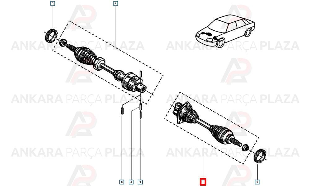 Ön Aks Komple Sol Renault 19 Ölçü : 21X29.95X46.3X 641.2