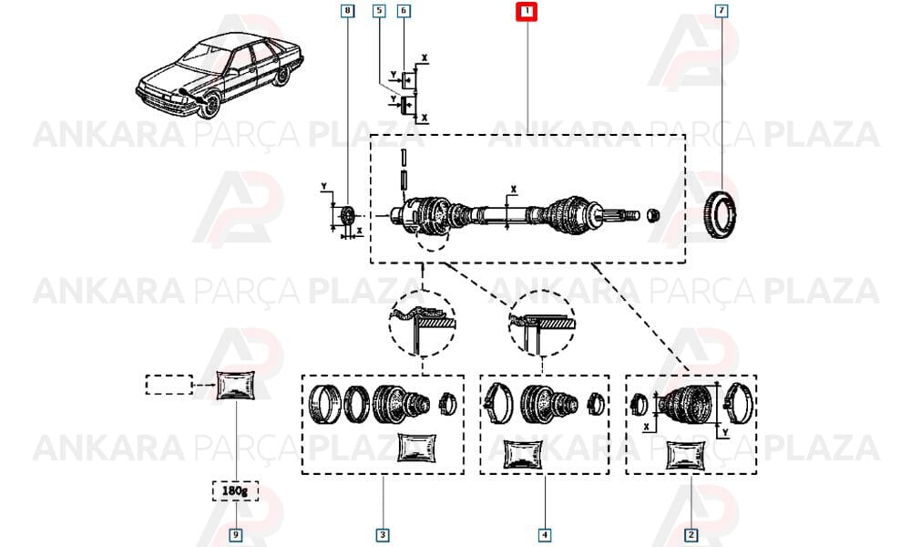 Ön Aks Renault 21 Txe Concorde 7701349921