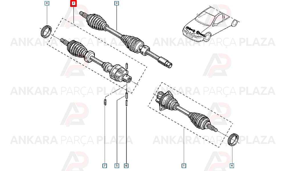 Ön Aks Sağ Megane 2.0 8V F3R Daoh