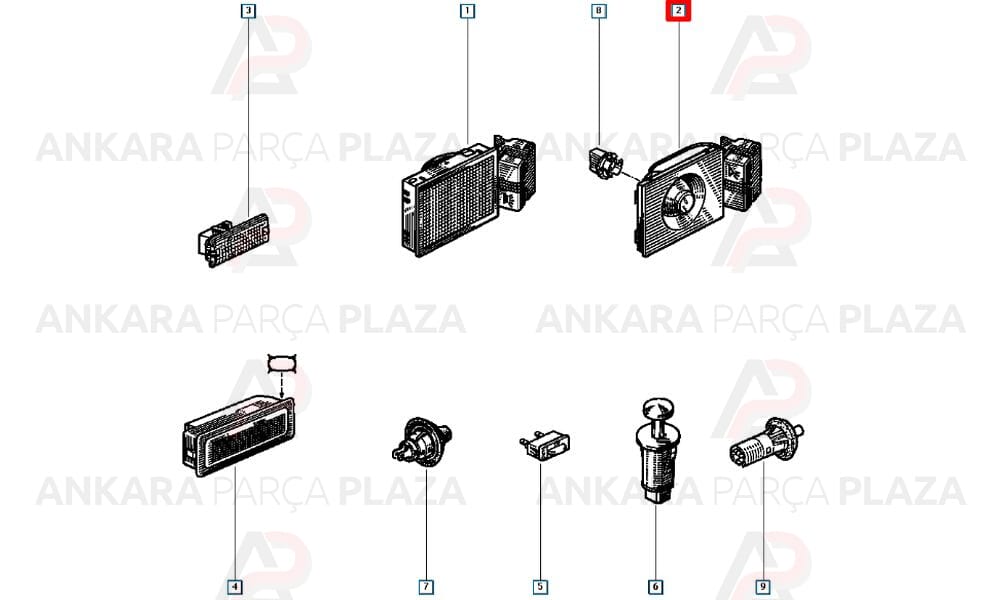 Renault 21Tavan Aydınlatma Lambası Orijinal 7701366491