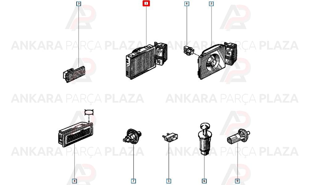 Renault 21 Tavan Aydınlatma Lambası Orijinal 7701366492
