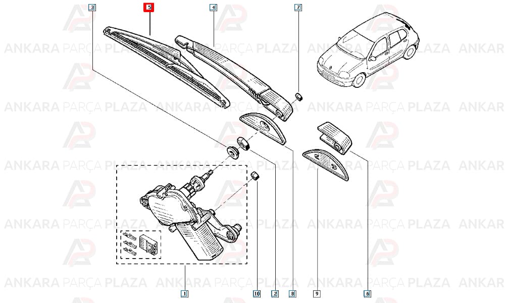 Renault Clio 2 Aerotwin Arka Cam Sileceği 300 Mm Plastik Bosch