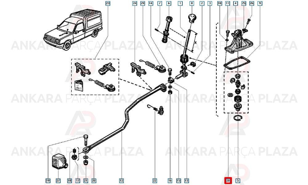 Renault 9 - 11 - 19 Vites Alt Kol Tamir Takımı Mtj