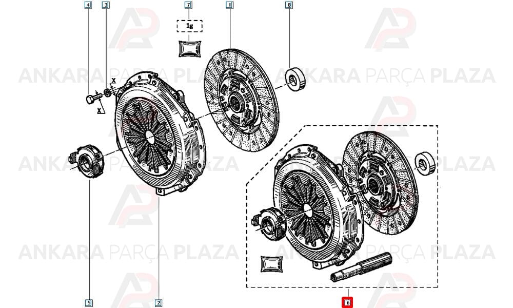 Debriyaj Seti Rulmanlı Renault R 11 Flash, R 21 Manager 1.7, R 19 1.6