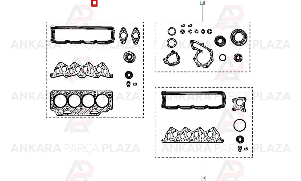 Motor Contası Takım Renault R 11 Flash R 21 1.7 Keçesiz + Silindir Kapak Contalı