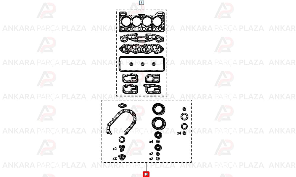 Motor Contası Takım Renault 12 Toros 1.4 Keçesiz Silindir Kapaklı 1.20Mm Stardart Kapak