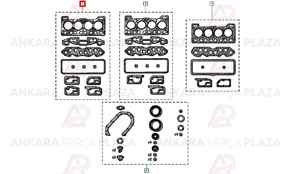 Motor Contası Takım Renault 9 Benzinli Keçesiz Silindir Kapaklı 1.20Mm Standart Kapak