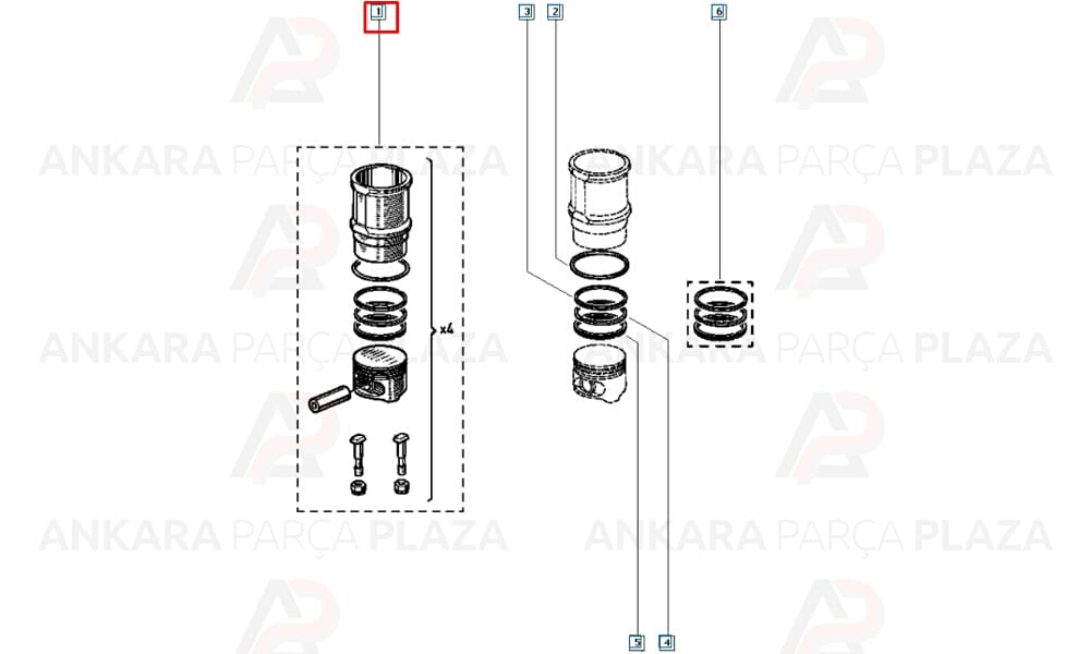 Renault 9 11 12 19 Toros 1400 Silindir Onarım Seti (Piston, Gömlek, Segman) Std 76.00Mm Yenmak