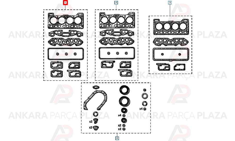 Motor Contası Takım Renault 9 Renault 11 1.4 Süper Keçesiz Subap Lastikli