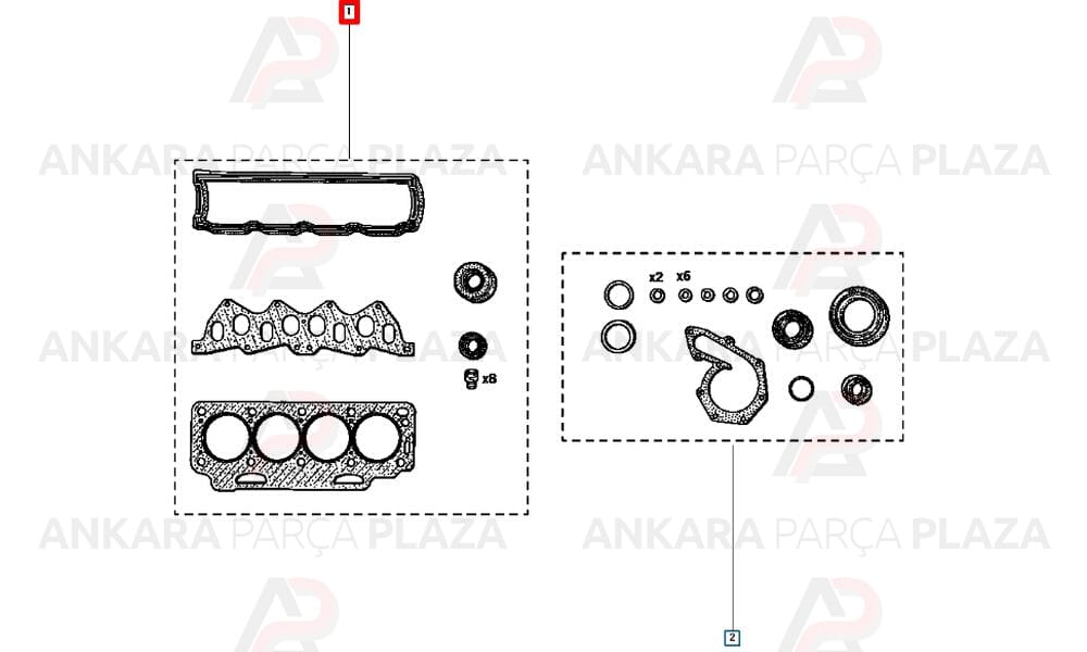 Motor Contası Takım Keçesiz + Skc. Renault Laguna 1.8 8V F3P - 2.0 8V F3R