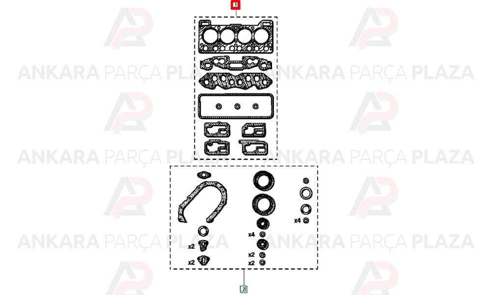 Conta Motor Takım Keçesiz Renault 9 R11 R19 R21 1.6 Karbüratörlü