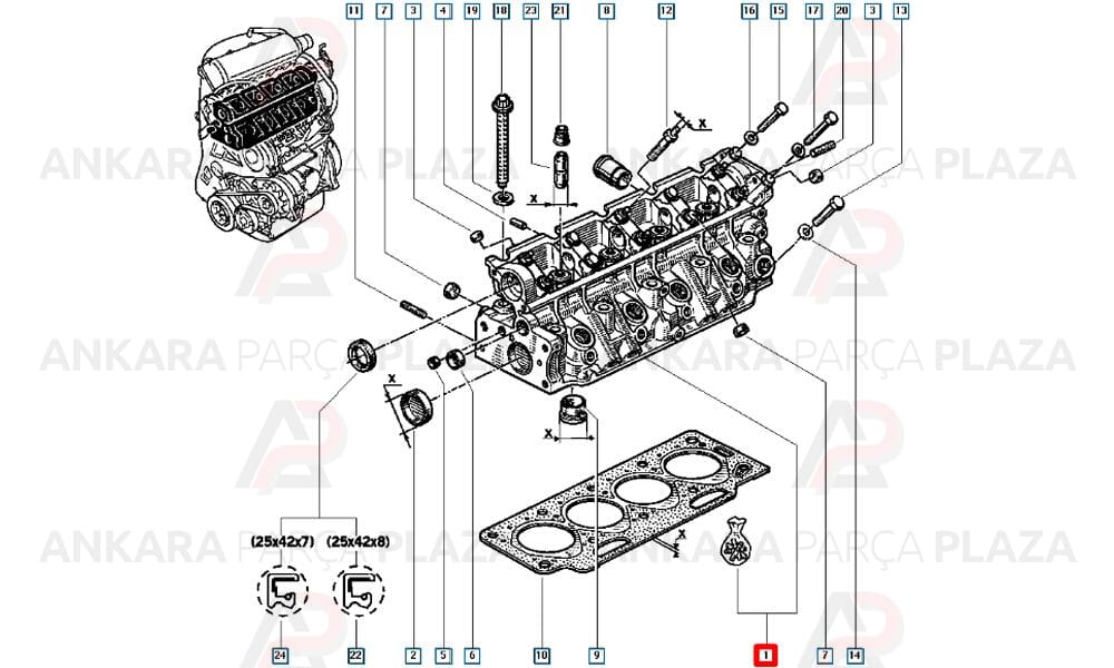 Silindir Kapağı Renault R 19, Express 1.9 Dizel F8Q