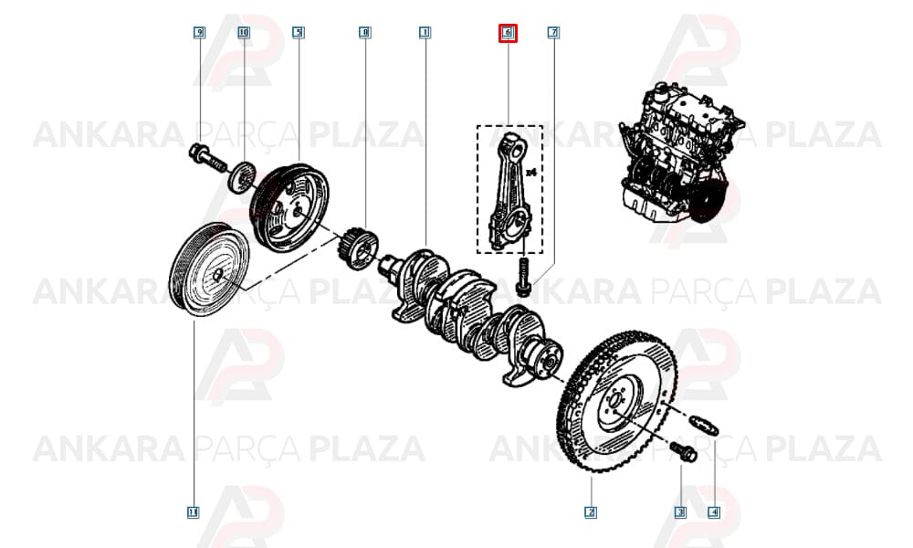 Piston Kolu Takımı D7F Twingo 7701469247
