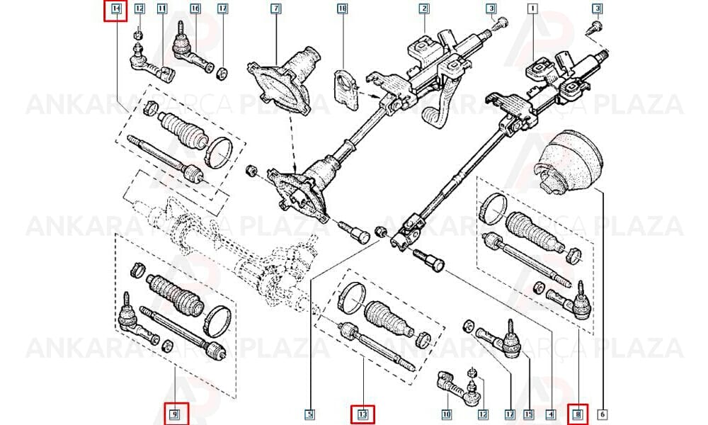 Rot Kolu Renault : Megane / Escape 3 1995 - 1997 Smı