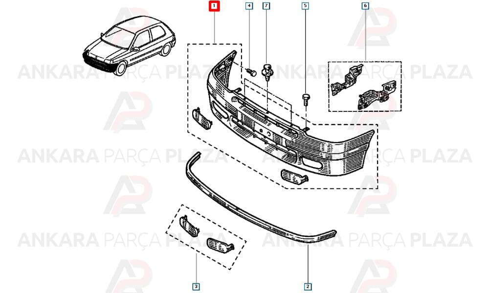 Clio Ön Tampon 1996 - 1998 Arası 7701469723 Meydan