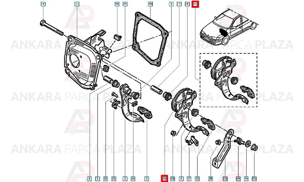 Megane 1 Debriyaj Pedal Dişli Takımı Kaya