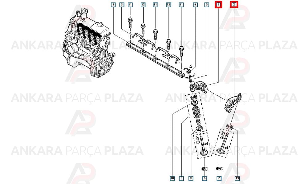 Renault 19 Express Clio Kangoo 1.4 1.6 Subap Horozu İthal Orijinal 7701470611-1
