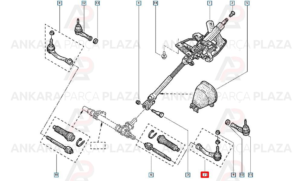 Clio Hb 98 - 01 Rot Başı Sol Uzun 176,5Mm 7701471126