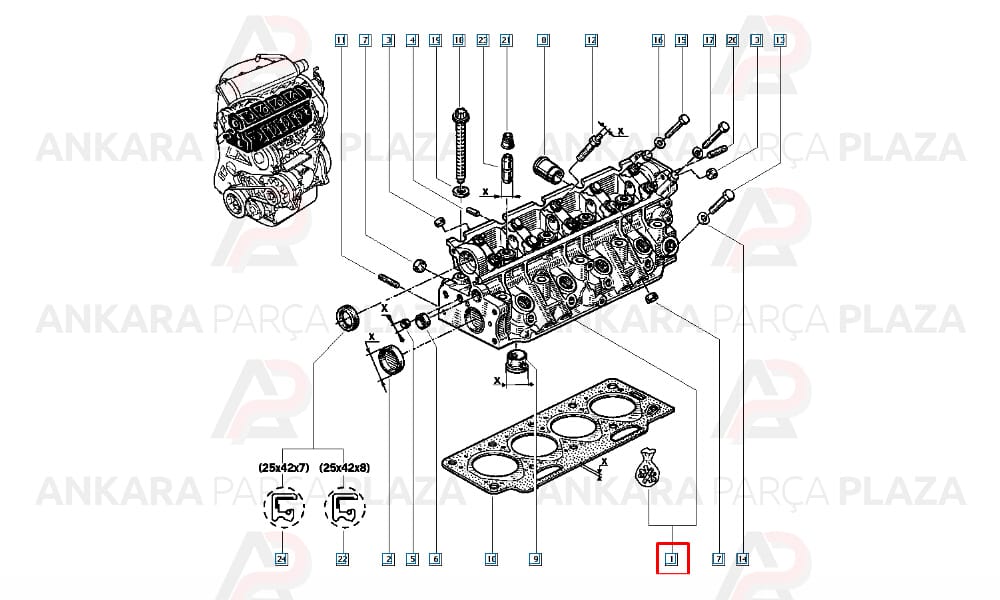 Silindir Kapağı Renault R 9, R 11, R 19, R 21 Clio Express Megane 1 1.9D F