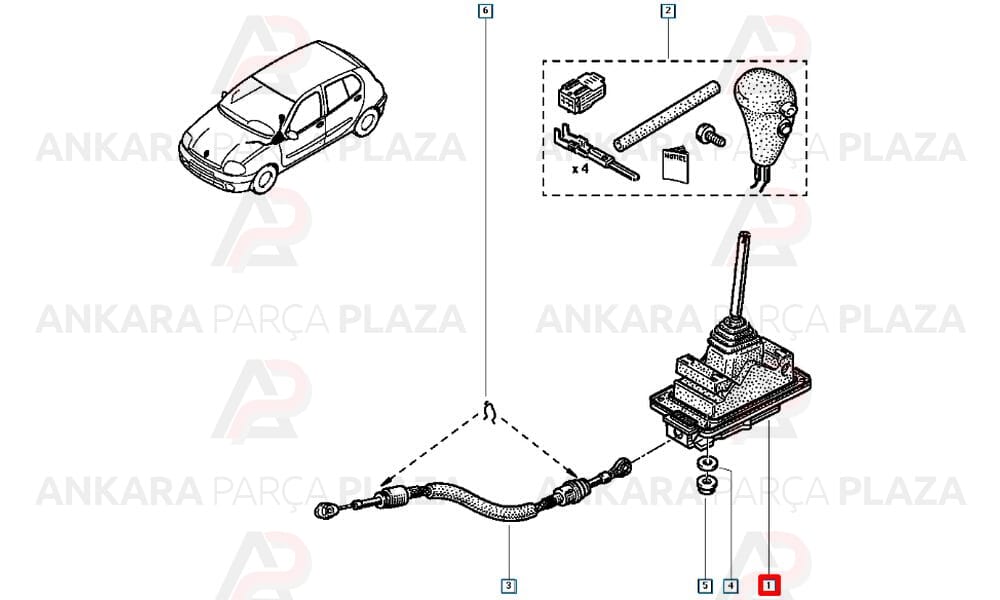 Clio 2 Vites Kolu Kumandası Orijinal 7701471232