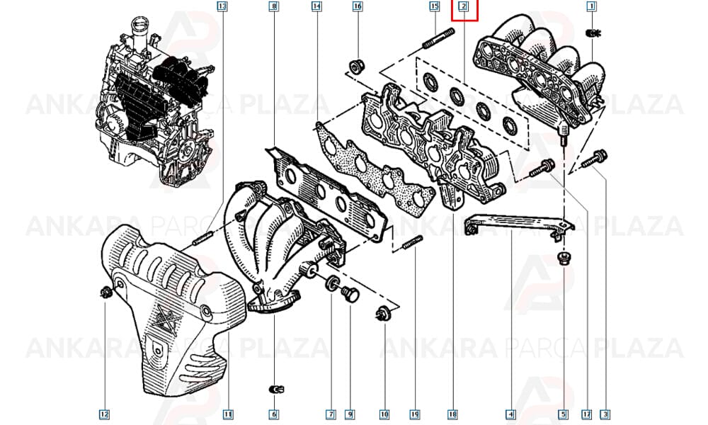 Megane 1.6 8V Emme Manifold Contası Kaucuk 4 Adet Oto Conta