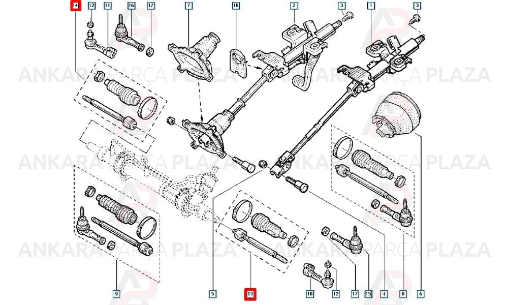 Rot Kolu Sol Renault Clio 2000 > 290Mm
