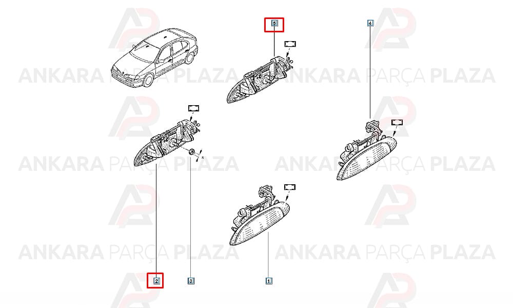 Sağ Dış Kapı Açma Kolu Megane 2 7701471884