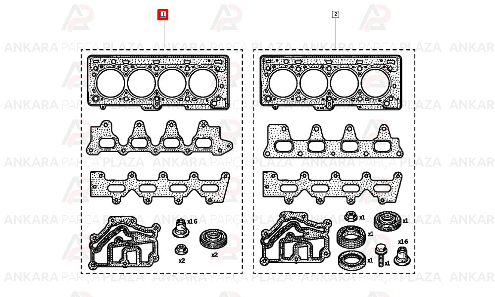 Motor Contası Takım Megane Clio Laguna 1.4 1.6V/1.6 16V K4J K4M Keçeli Skc Lı Subap Lastikli