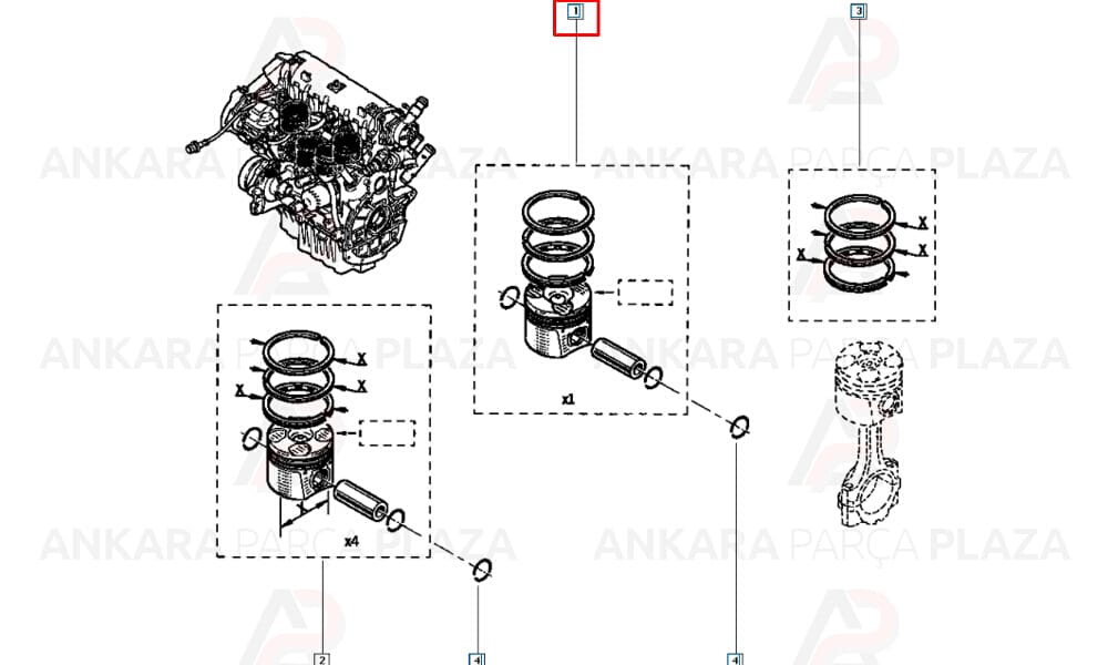 Megane Laguna Scenic Trafic 1.9Dcı Euro 4 Silindir Onarım Seti (Piston, Segman) 0.50 80.50Mm Yenmak