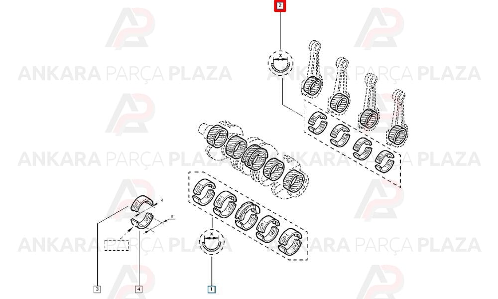Kol Yatak Takımı D7F D4F Clio 1.2 8V 16V 7701472839