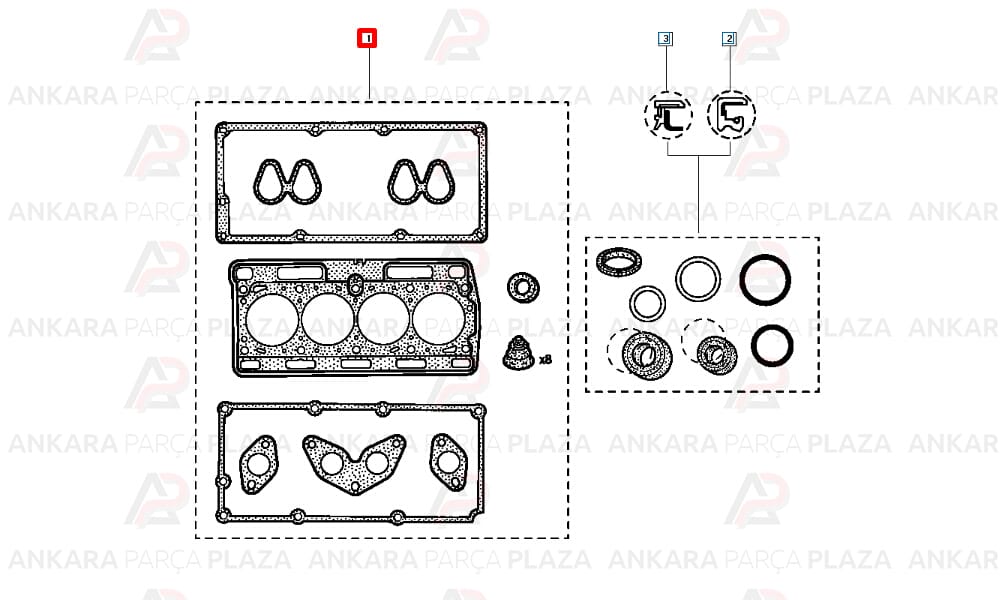 Motor Üst Takım Contası Renault Clio 1 Clio 2 Twingo 1.2 8V D7F 1996 >