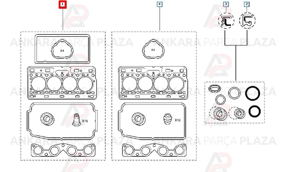 Motor Üst Takım Contası Clio 2 Twingoo 1.2 16V 2001 > D4F 712