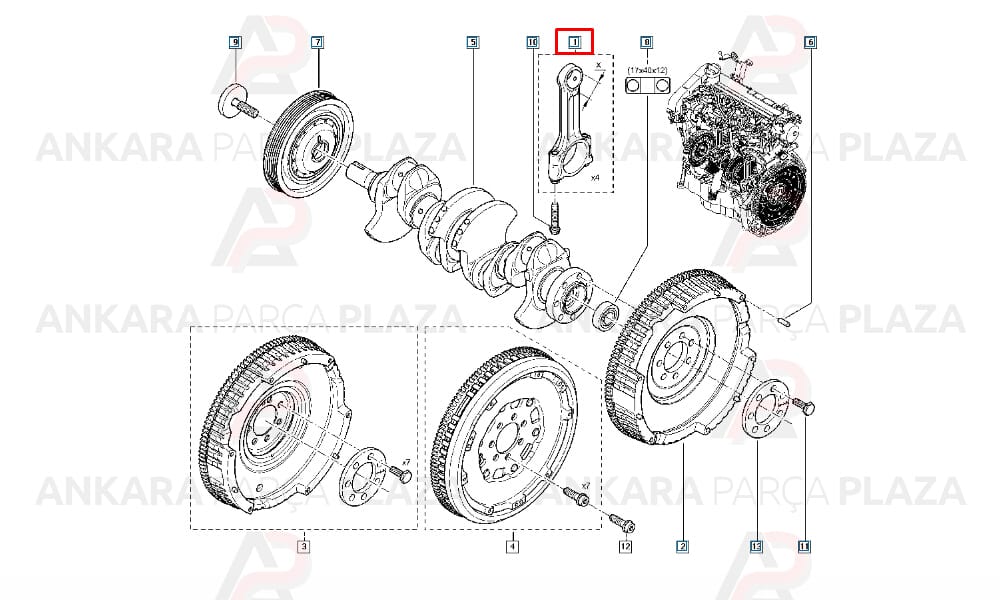 Captur Clio Dokker 1.5Dci Silindir Onarım Seti (Piston, Segman) 0.50 76Mm 040 Düşük Goetze