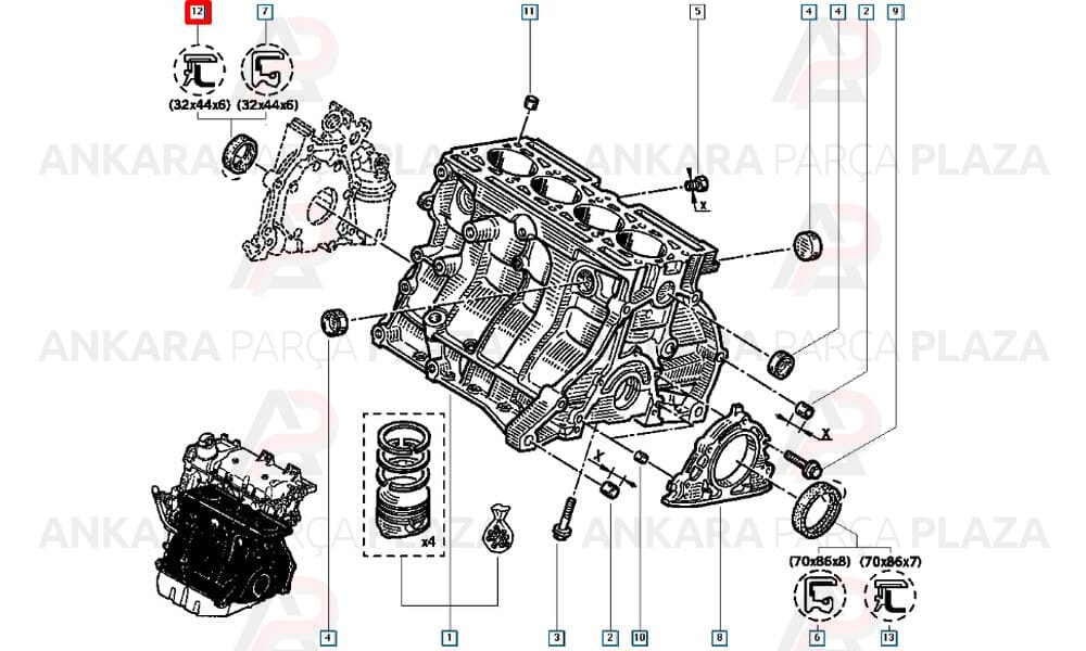 Motor Krank Mili Ön Keçesi Clio Modüs 1.2 16V D4F