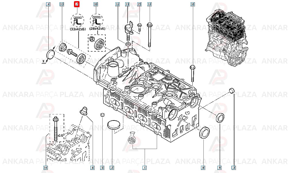 Clio Kangoo Laguna Megane 33X42X6 1.6 16V Eksantrik Keçesi Victor Reinz