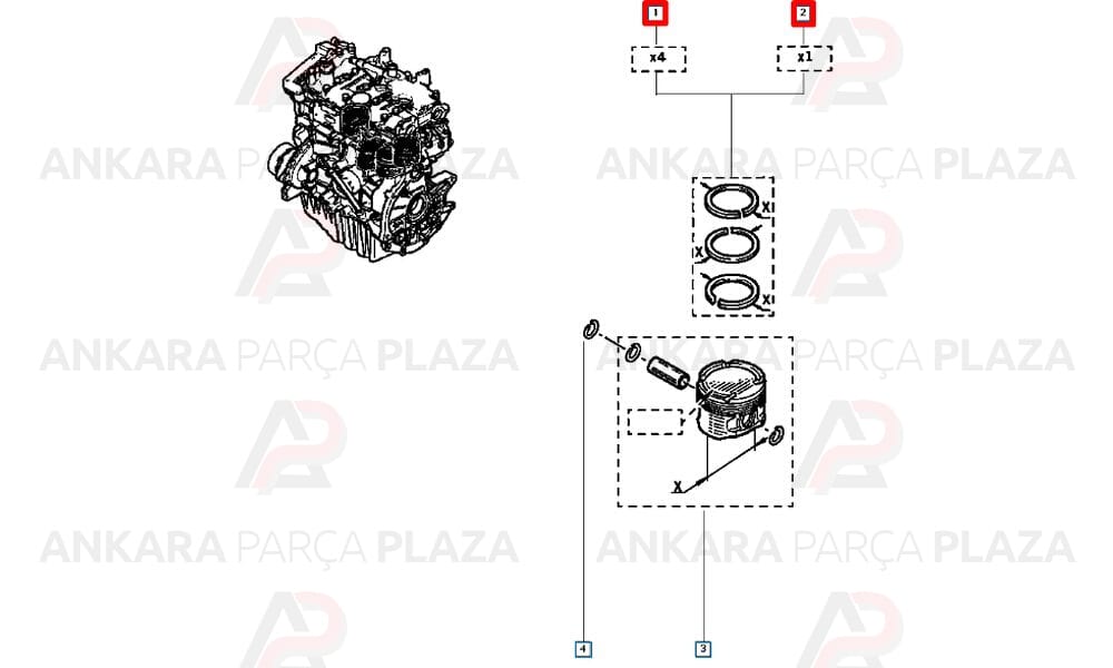 Motor Segmanı Std Laguna 1 2 Scenic 2 2,0 16V F4R Std 82.70Mm